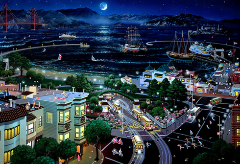 Alexander Chen Limited Edition Mixed Giclee:"Moonlight Bay" Alexander Chen Limited Edition Mixed Giclee:"Moonlight Bay"