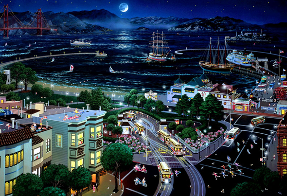 Alexander Chen Limited Edition Mixed Giclee:"Moonlight Bay"