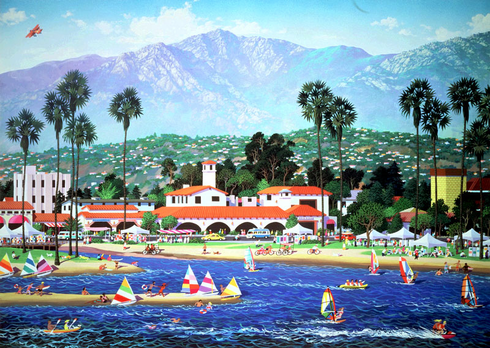 Alexander Chen Limited Edition Mixed Giclee :"Santa Barbara"