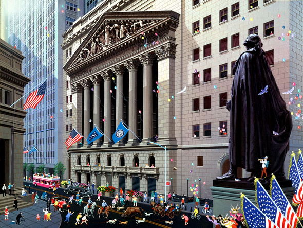 Alexander Chen Limited Edition Mixed Giclee:"Wall Street"