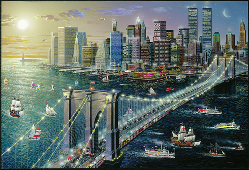 Alexander Chen Limited Edition Mixed Media:"Brooklyn Bridge"