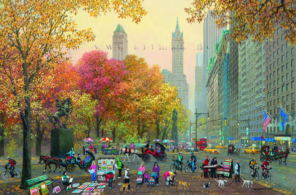 Alexander Chen Limited Edition Mixed Media:"Central Park Fall"