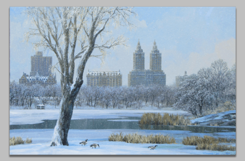 Alexander Chen Limited Edition Mixed Media:"Central Park Winter"