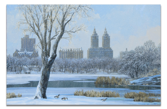 Alexander Chen Limited Edition Mixed Media:"Central Park Winter"
