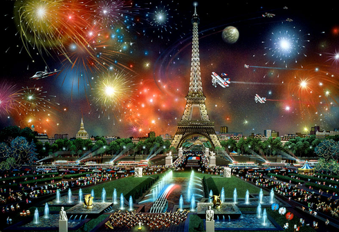 Alexander Chen Limited Edition Mixed Media:"Eiffel Tower"