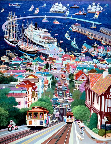 Alexander Chen Limited Edition Mixed Media:"Hyde Street Pier"