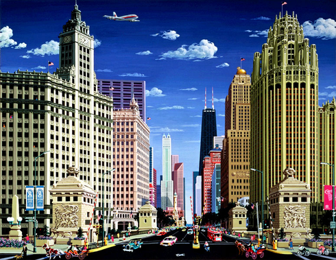Alexander Chen Limited Edition Mixed Media:"Magnificent Mile"