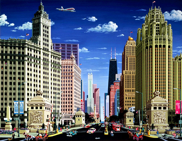 Alexander Chen Limited Edition Mixed Media:"Magnificent Mile"