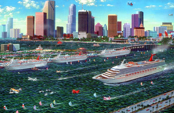 Alexander Chen Limited Edition Mixed Media:"Miami Cruising"