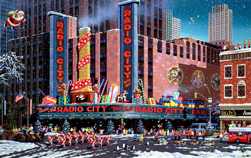 Alexander Chen Limited Edition Mixed Media:"Santa Comes To N.Y."