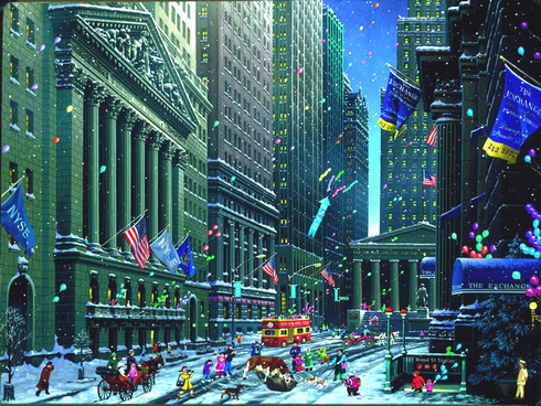 Alexander Chen Limited Edition Mixed Media:"Wall Street II"