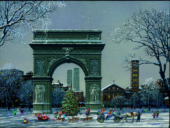 Alexander Chen Limited Edition Mixed Media:"Washington Square Park"