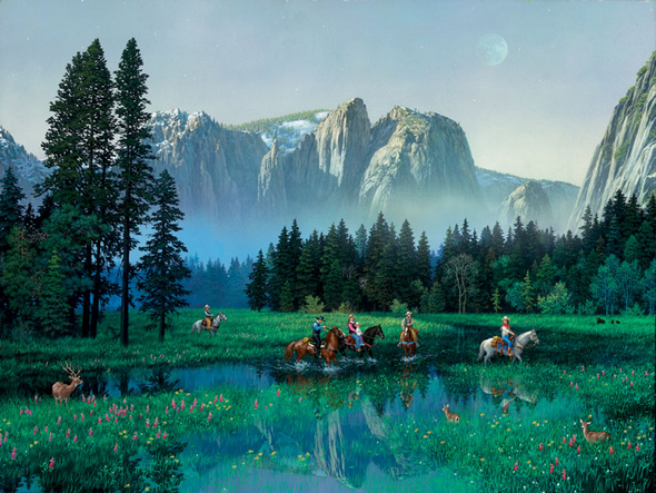 Alexander Chen Limited Edition Mixed Media:"Yosemite Cowboys"