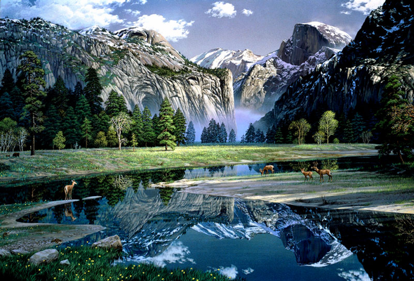 Alexander Chen Limited Edition Mixed Media:"Yosemite - Spring"
