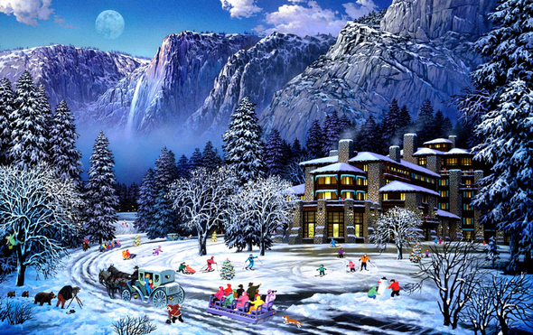 Alexander Chen Limited Edition Mixed Media:"Yosemite - Winter"