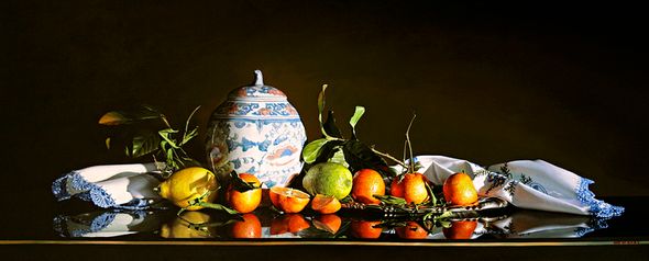 Alexander Sheversky Hand Signed and Numbered Limited Edition Canvas Giclee:"Exotic Still Life"