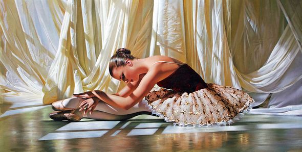 Alexander Sheversky Hand Signed and Numbered Limited Edition Canvas Giclee:"Golden Sequin"
