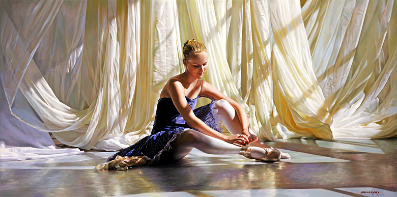Alexander Sheversky Hand Signed and Numbered Limited Edition Canvas Giclee:"Sunny Morning"