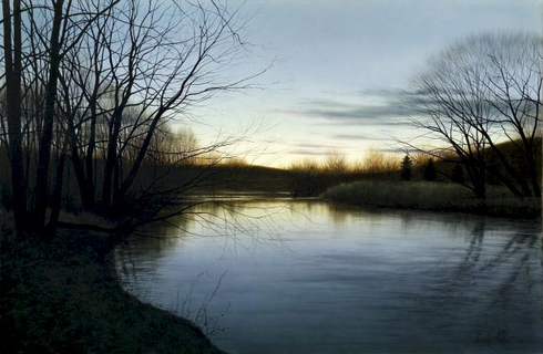 Alexander Volkov Handsigned and Numbered Collectors Editions Giclee on Canvas: "Night River"