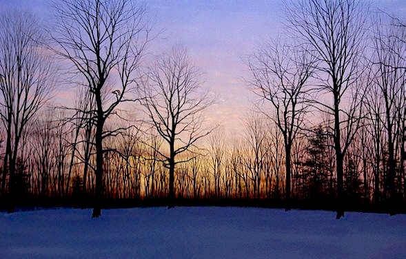 Alexander Volkov Handsigned and Numbered Limited Giclee on Canvas: "Winter Evening"