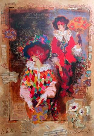 Alexander Wissotzky Hand Signed and Numbered Limited Edition Embellished Serigraph on Canvas: " Memories of Venice "