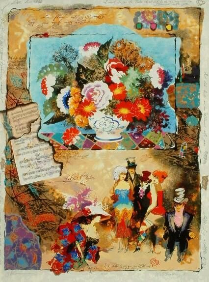 Alexander Wissotzky Hand Signed and Numbered Limited Edition Serigraph on Paper: " Flowers "