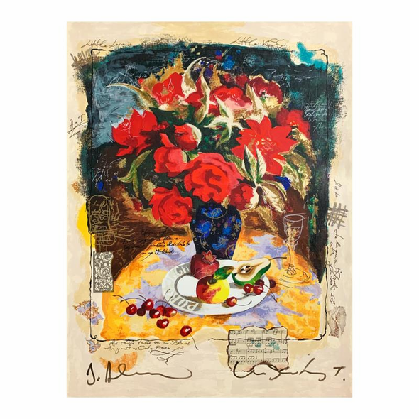 Alexander & Wissotzky Limited Edition 15 x 21 serigraph:"Red Flowers"