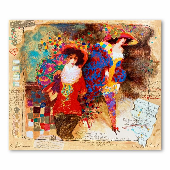 Alexander & Wissotzky Limited Edition 18.5 x 16.5 serigraph:"Elegant Women II"