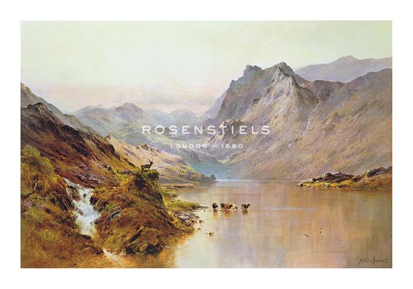 Alfred de Breanski Hand Numbered Limited Edition Print on Paper :"Highland Peaks"