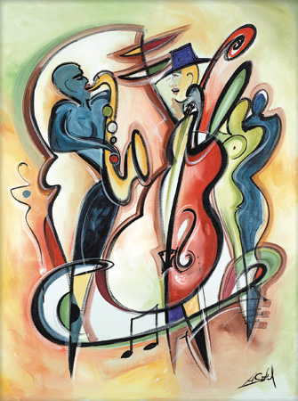Alfred Gockel Handsigned and Numbered Limited Edition Giclee on Canvas:"Blues For My Baby"