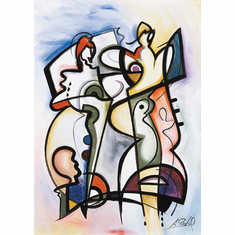 Alfred Gockel Handsigned and Numbered Limited Edition Giclee on Canvas:"Colors"