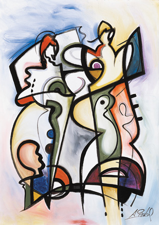 Alfred Gockel Handsigned and Numbered Limited Edition Giclee on Canvas:"Colors"