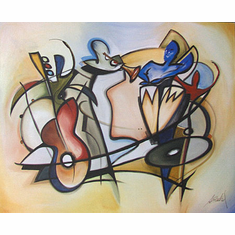 Alfred Gockel Handsigned and Numbered Limited Edition Giclee on Canvas:"Quartet" SOLD OUT!