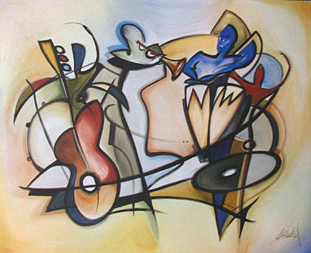 Alfred Gockel Handsigned and Numbered Limited Edition Giclee on Canvas:"Quartet" SOLD OUT!