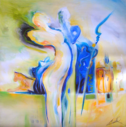 Alfred Gockel Handsigned and Numbered Limited Edition Giclee on Canvas:"Romance in an Exotic Place"