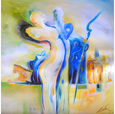Alfred Gockel Handsigned and Numbered Limited Edition Giclee on Canvas:"Romance in an Exotic Place"