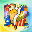 Alfred Gockel Handsigned and Numbered Limited Edition Giclee on Canvas:"Stars & Stripes Forever "