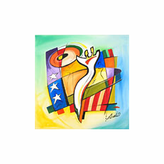 Alfred Gockel Handsigned and Numbered Limited Edition Giclee on Canvas:"Stars & Stripes Forever "