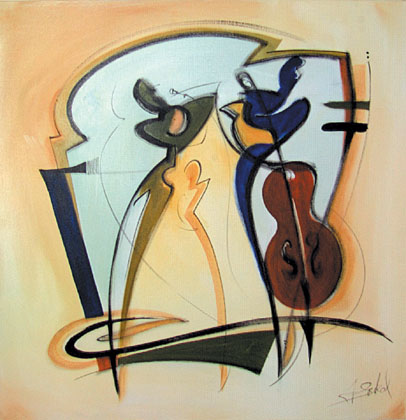Alfred Gockel Handsigned and Numbered Limited Edition Giclee on Canvas:"Swingin"