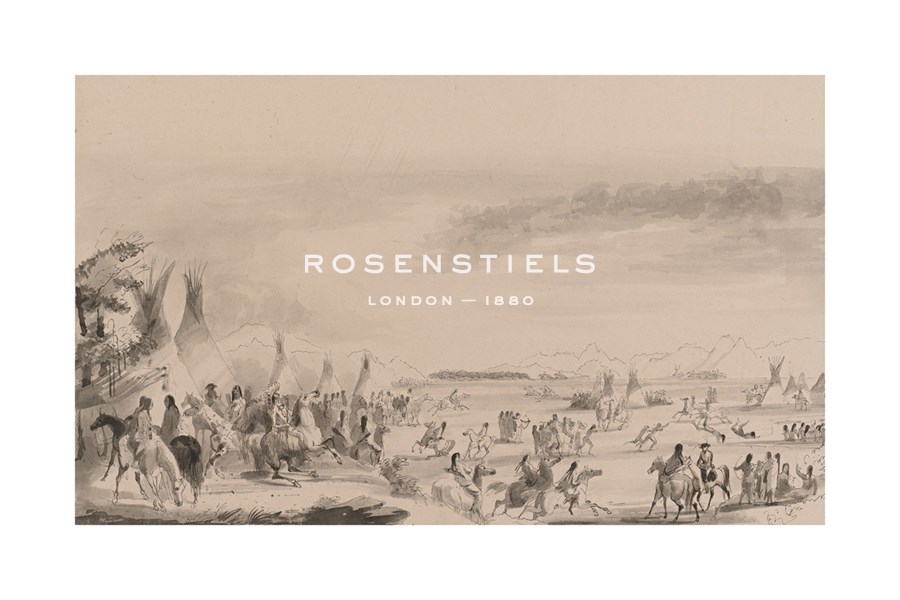 Alfred Jacob Miller Hand Numbered Limited Edition Print on Paper :"Indian Encampment"