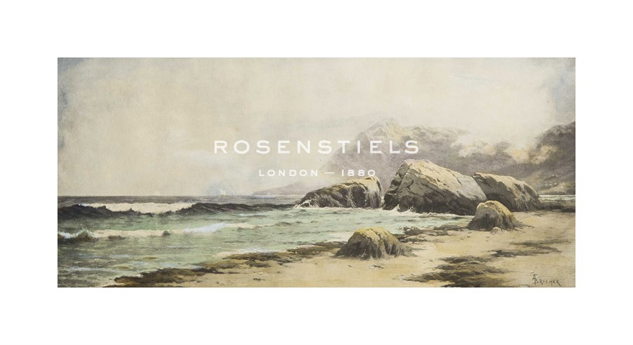 Alfred Thompson Bricher Hand Numbered Limited Edition Print on Paper :"North East Seacoast Scene with Sailboats in Distance"