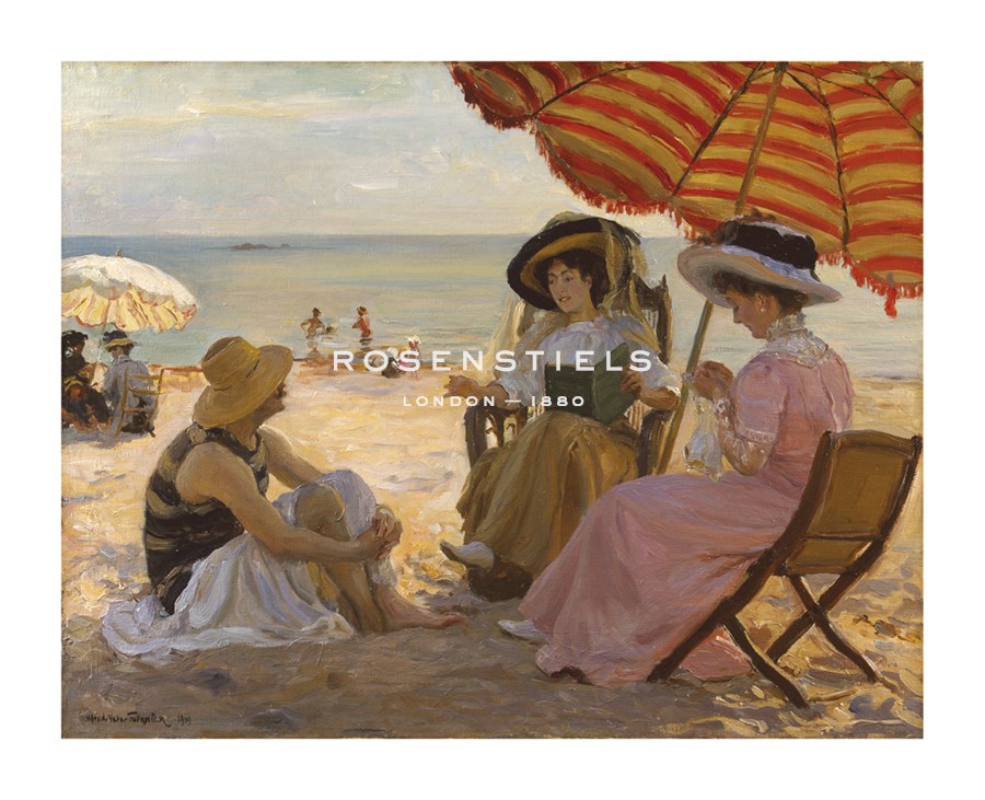 Alfred Victor Fournier Hand Numbered Limited Edition Print on Paper :"La Plage"
