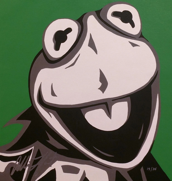 Allison Lefcort Artist Signed Limited Edition Canvas GIclee  : "MUPPETS - KERMIT"