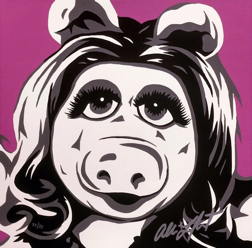 Allison Lefcort Artist Signed Limited Edition Canvas Giclee: "MUPPETS - MISS PIGGY" Allison Lefcort Artist Signed Limited Edition Canvas Giclee: "MUPPETS - MISS PIGGY"
