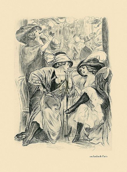 Almery Lobel-Riche Hand Numbered Limited Edition Print on Paper :"Au Jardin De Paris"