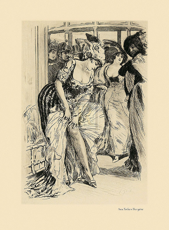 Almery Lobel-Riche Hand Numbered Limited Edition Print on Paper :"Aux Folies Bergere"