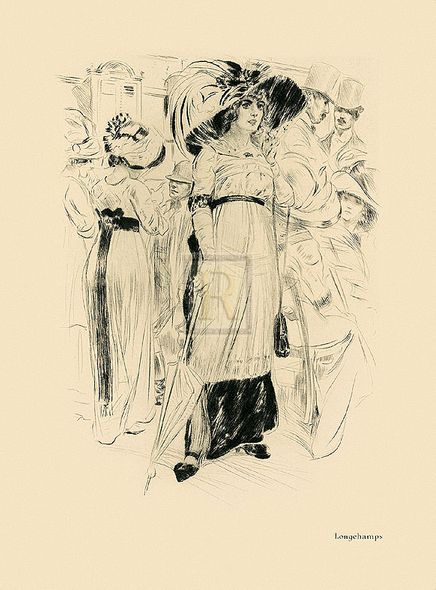 Almery Lobel-Riche Hand Numbered Limited Edition Print on Paper :"Longchamps"