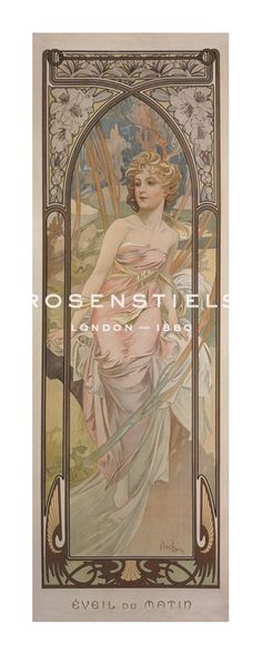 Alphonse Mucha Hand Numbered Limited Edition Print on Paper :"Eveil Du Matin"
