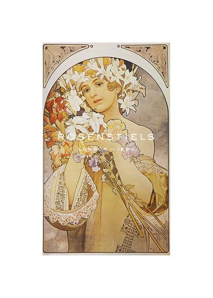 Alphonse Mucha Hand Numbered Limited Edition Print on Paper :"Flower: Final Study for Decorative Panel, 1897"