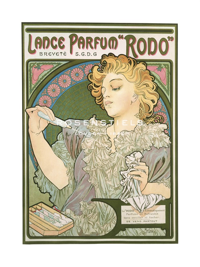 Alphonse Mucha Hand Numbered Limited Edition Print on Paper :"Lance Parfum Rodo, 1896"